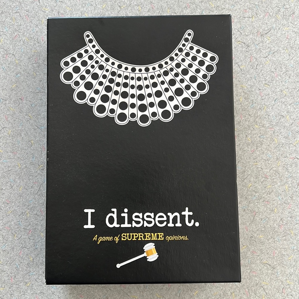 RBG “I Dissent” Party Game - Joke / Fun Gift for RBG fans or law student gift